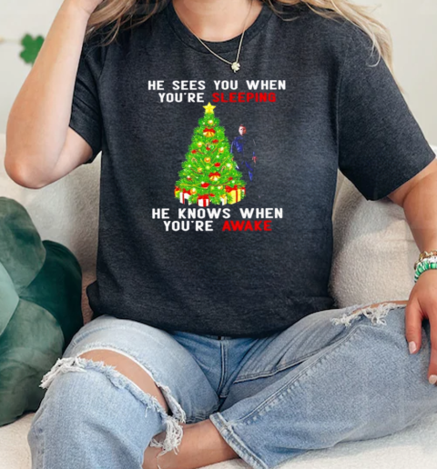 Michaek Myers he sees you when youre sleeping Christmas  Classic Womens T-shirt