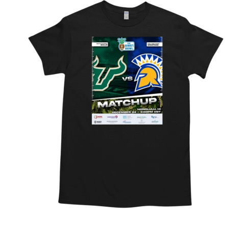 South Florida Bulls vs. San Jose State Spartans 2024 The Hawaii Bowl Matchup T-Shirt