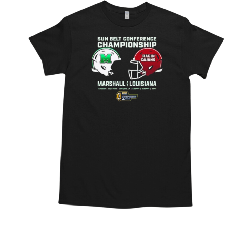 Marshall Thundering Herd vs Louisiana Ragin' Cajuns 2024 Sun Belt Conference championship Helmet T-Shirt