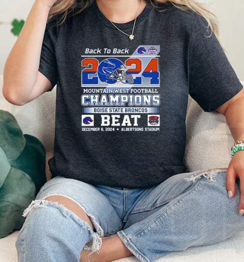 Boise State Broncos 2024 Mountain West Football Champions Back2Back  Classic Womens T-shirt