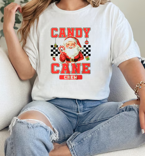 Candy Cane Crew Vintage Christmas Santa Claus Retro Xmas  Classic Womens T-shirt