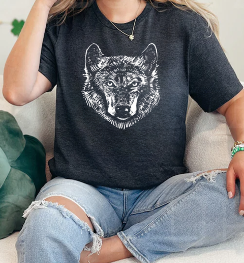 Animal Hand Painted Wolf Pack Design Hunter Hunting Gift  Classic Womens T-shirt