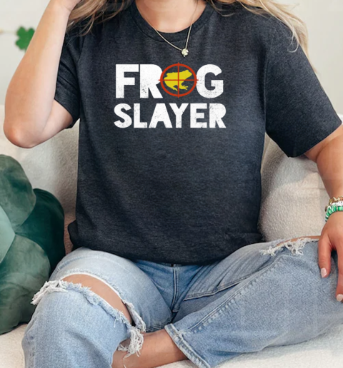 Frog Slayer Bullfrog Hunting Gift Gigging  Classic Womens T-shirt