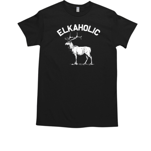 Funny Elkaholic Gift For Men Women Elk Hunters Hunting Lover Pullover T-Shirt