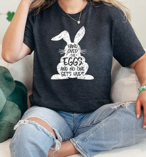 Hand Over Hurt Crazy Rabbit Bunny Easter Egg Hunt Chicken  Classic Womens T-shirt