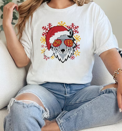 Official Wolf Football Kansas City Chiefs Christmas 2024  Classic Womens T-shirt