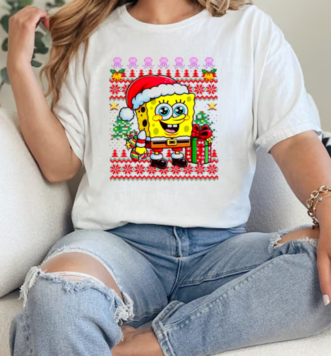 SpongeBob Smile Santa Ugly Christmas 2024  Classic Womens T-shirt