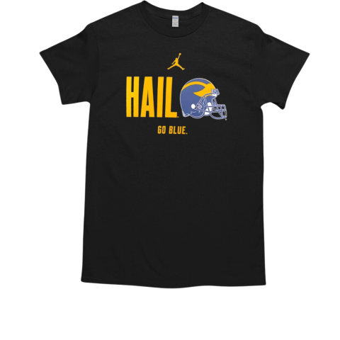 Michigan Wolverines Football Hail go Blue slogan helmet T-Shirt