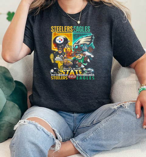 Battle Of The State 2024 Pittsburgh Steelers Vs Philadelphia Eagles Mascot  Classic Womens T-shirt