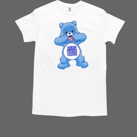 Blue Swear Bear Zero Fuck Given T-Shirt