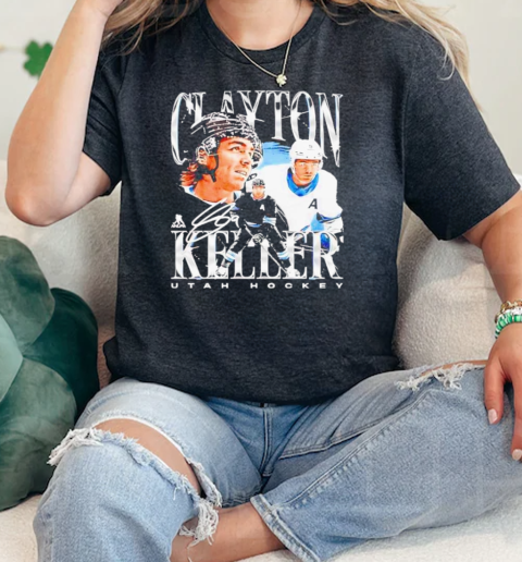 Clayton Keller Picture Collage Utah Hockey Signature  Classic Womens T-shirt