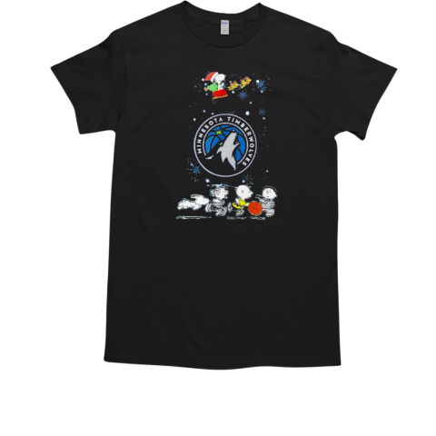 Minnesota Timberwolves Snoopy Basketball Playtime Christmas Night T-Shirt