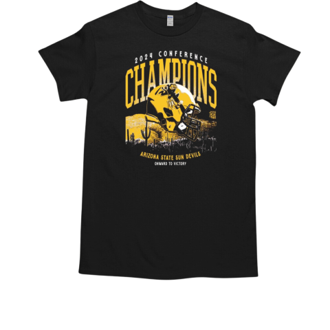 Arizona State Sun Devils Onward To Victory 2024 Conference Champions Helmet T-Shirt