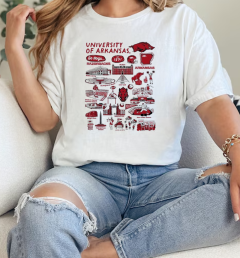 Arkansas Razorbacks Vive La Fete Impressions Artwork  Classic Womens T-shirt