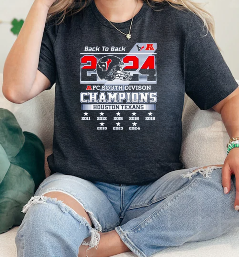 Back To Back 2024 AFC South Champions Division Houston Texans  Classic Womens T-shirt