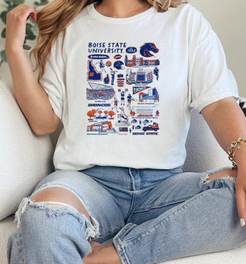 Boise State Broncos Vive La Fete Impressions Artwork  Classic Womens T-shirt