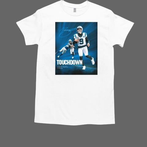 Bryce Young Bryce runs it for 6 Carolina Panthers Touchdown Charlotte NC Bank Of America Stadium Signature T-Shirt