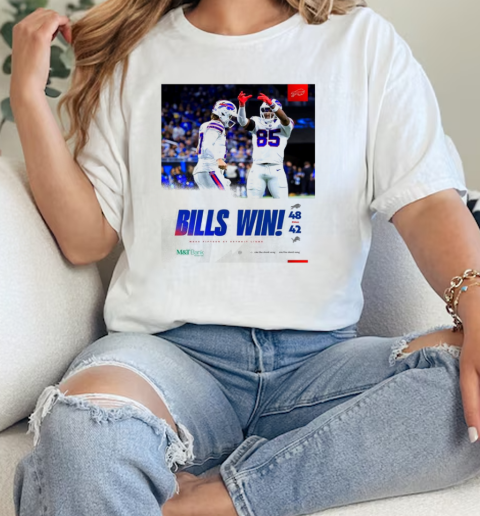 Buffalo Bills win Detroit Lions 48 42 Final Score NFL Week 5 Dec 5 2024  Classic Womens T-shirt