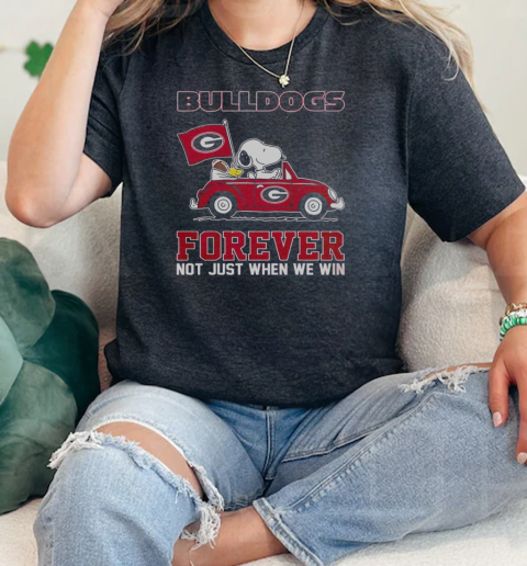 Bulldog Forever Not Just When We Win Snoopy Car  Classic Womens T-shirt