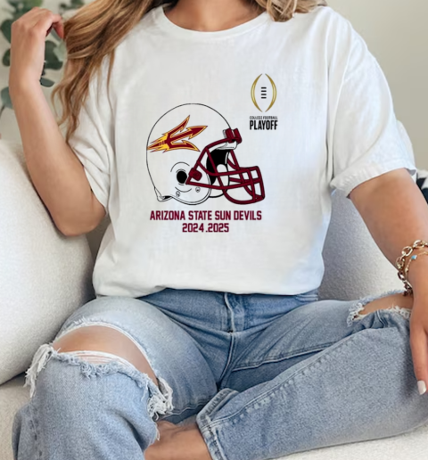 College Football Playoff 2025 Arizona State Sun Devils Helmet NCAA Bowl Games 2024 2025  Classic Womens T-shirt