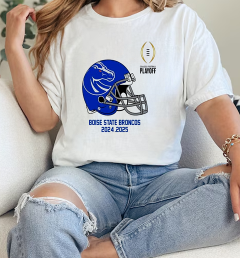 College Football Playoff 2025 Boise State Broncos Helmet NCAA Bowl Games 2024 2025  Classic Womens T-shirt