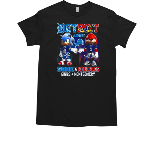 Detroit Lions And Knuckles Gibbs And Montgomery 2024 T-Shirt