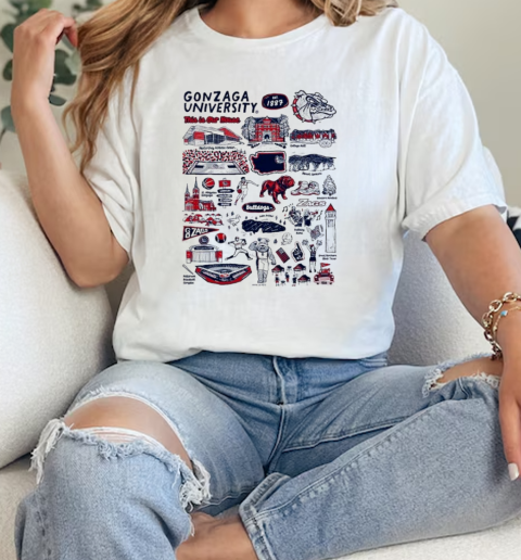 Gonzaga Bulldogs Vive La Fete Impressions Artwork  Classic Womens T-shirt