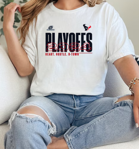 Houston Texans 2024 Heart Hustle H Town NFL Playoffs  Classic Womens T-shirt