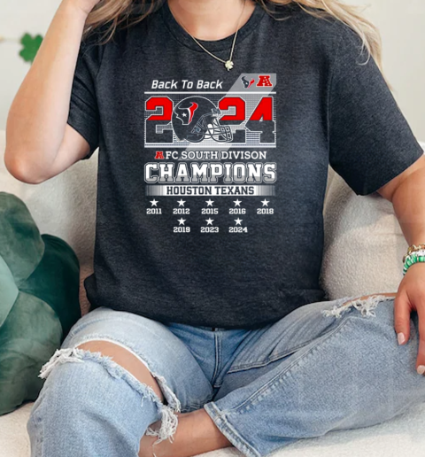 Houston Texans FC South Division 2024 Back To Back  Classic Womens T-shirt