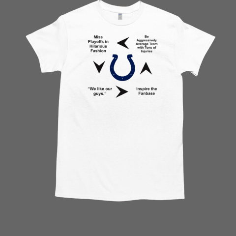 Indianapolis Colts Miss Playoffs In Hilarious Fashion Be Aggressively Average Team With Tons Of Injuries T-Shirt