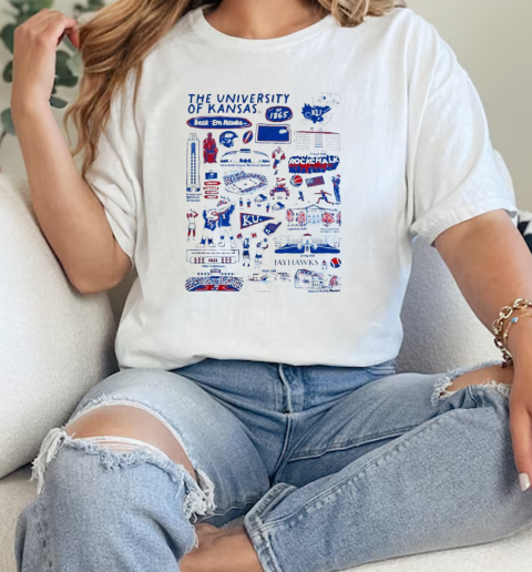 Kansas Jayhawks Vive La Fete Impressions Artwork  Classic Womens T-shirt