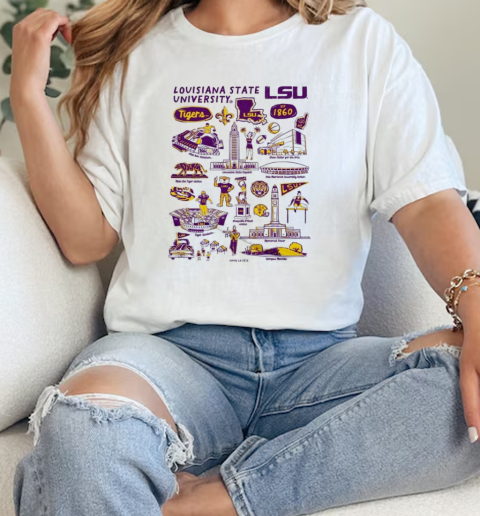 LSU Tigers Vive La Fete Impressions Artwork  Classic Womens T-shirt