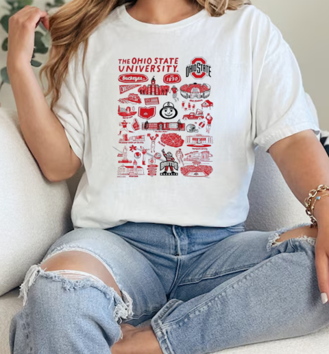 Ohio State Buckeyes Vive La Fete Impressions Artwork  Classic Womens T-shirt