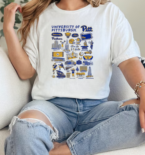 Pitt Panthers Vive La Fete Impressions Artwork  Classic Womens T-shirt