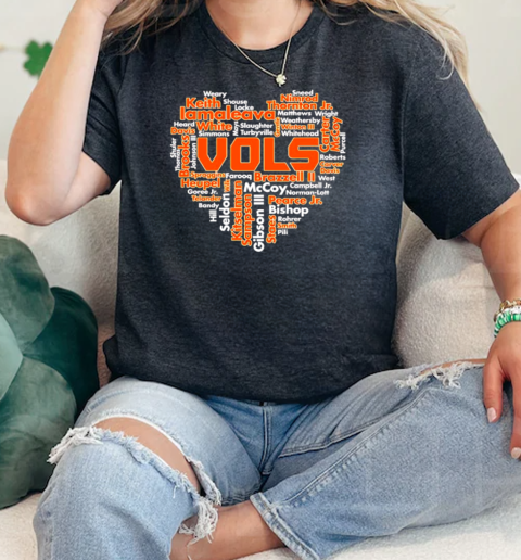 Tennessee Volunteers football heart player names  Classic Womens T-shirt