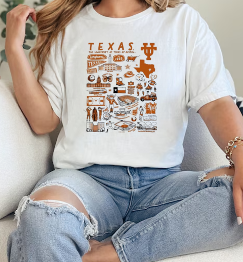 Texas Longhorns Vive La Fete Impressions Artwork  Classic Womens T-shirt