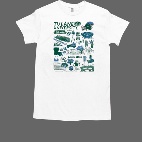 Tulane Green Wave Vive La Fete Impressions Artwork T-Shirt