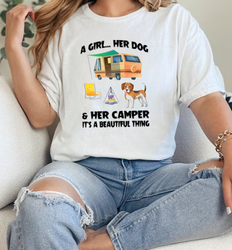 A Girl,… Her Dog  Classic Womens T-shirt