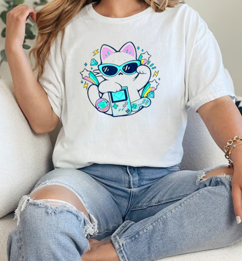 Awesome 90s Cute Cat  Classic Womens T-shirt