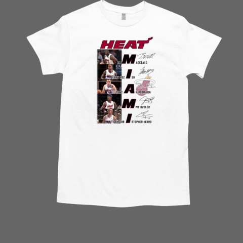 Miami Heat Basketball Name Players Team Signatures T-Shirt