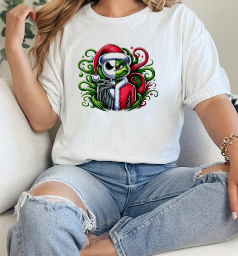 Ack Grin Mash Up with santa hat Merry Christmas  Classic Womens T-shirt