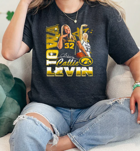 Callie Levin Iowa Hawkeyes Basketball signature graphic  Classic Womens T-shirt