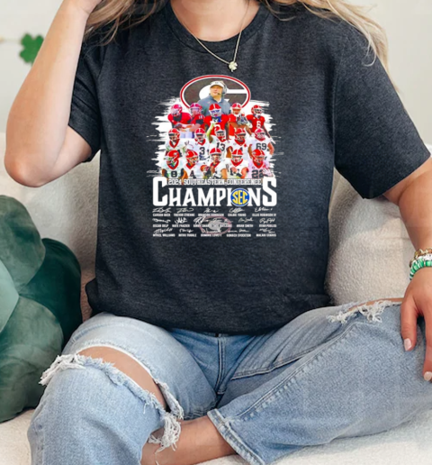 Georgia Bulldogs 2024 Southeastern Conference Champions signatures  Classic Womens T-shirt