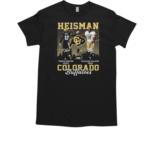 Heisman Travis Hunter x Rashaan Salaam Signature Colorado Buffaloes T-Shirt