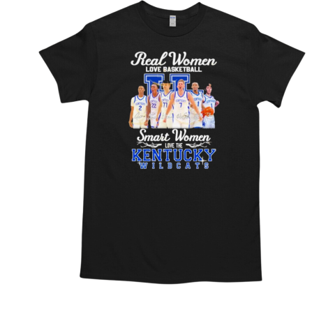 Kentucky Wildcats Real Women Love Basketball Smart Women Love The Kentucky Wildcats Signatures T-Shirt