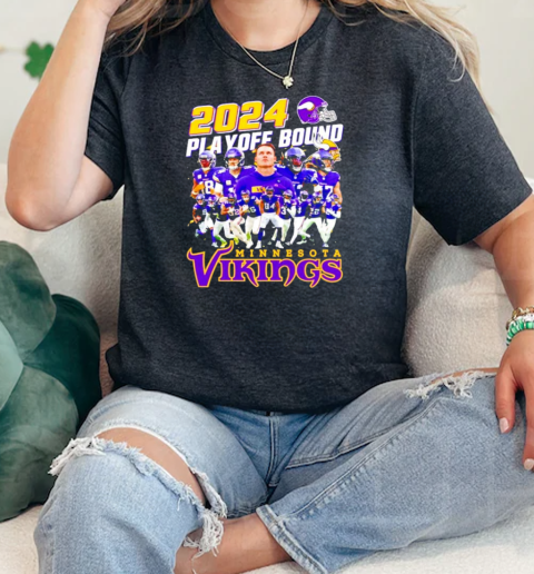 Minnesota Vikings football 2024 playoff bound players  Classic Womens T-shirt