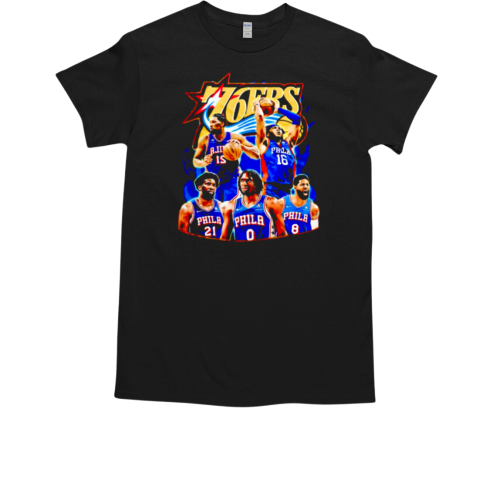 Philadelphia 76ers man's basketball player poster graphic T-Shirt