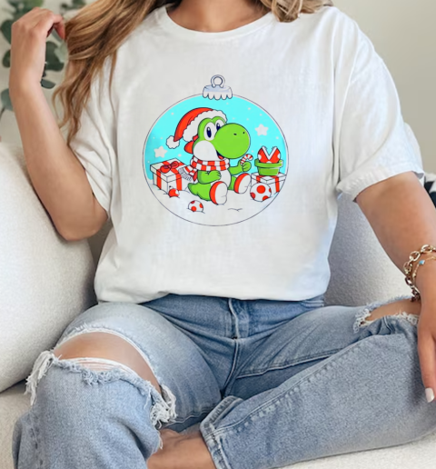 Santa dino snow globe Christmas  Classic Womens T-shirt