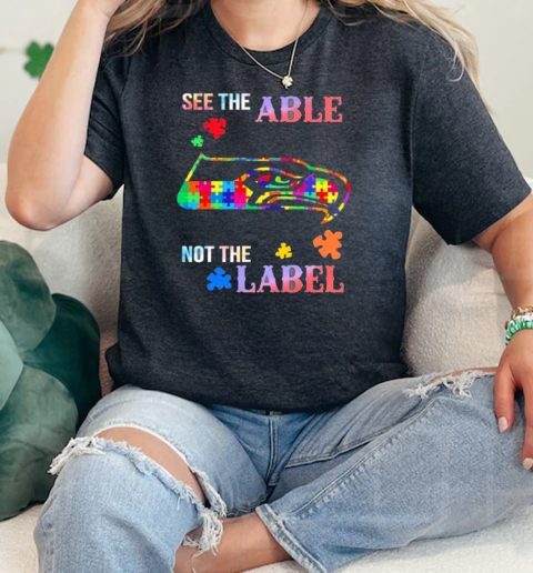 Seattle Seahawks Autism Awareness See The Able Not The Label 2024  Classic Womens T-shirt