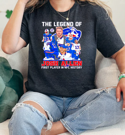 The Legend of Josh Allen first player in NFL history  Classic Womens T-shirt